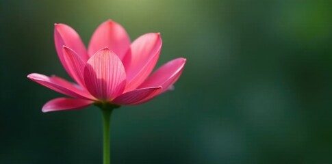 Fototapeta premium Delicate flower petals unfold on a single stem, isolated, flowerpower