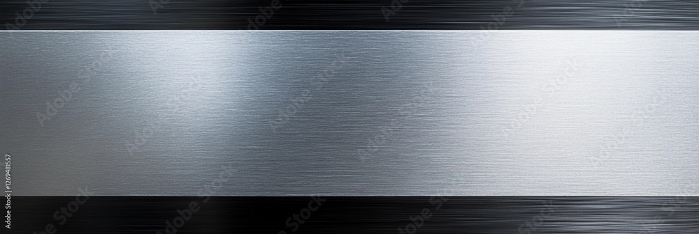 Poster metallic surface with brushed texture in silver color