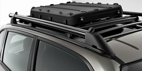 Obraz premium Roof cargo box mounted on a compact SUV for travel