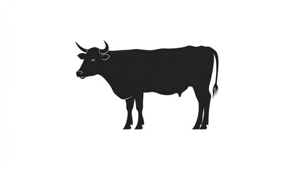 Fototapeta premium Silhouette of a standing cow