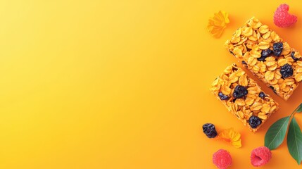 Delicious granola bars with berries.