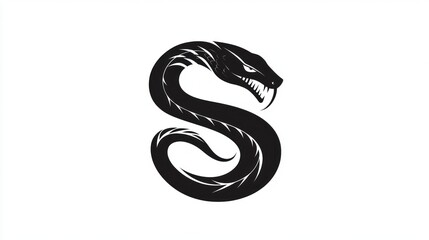 Obraz premium Snake logo design, stylized letter S, graphic element, background white