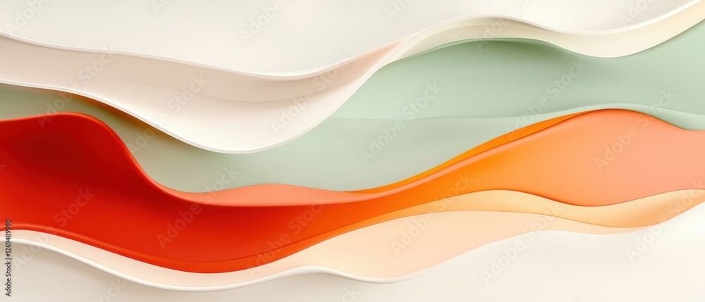 Poster flowing color patterns abstract art display design studio modern environment top-down view visual in