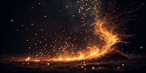 Obraz premium Fiery Sparks: The Dance of Embers