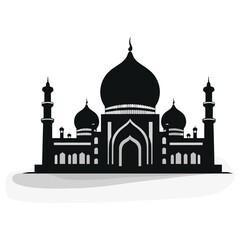 Black and White Silhouettes of Islamic Architecture
