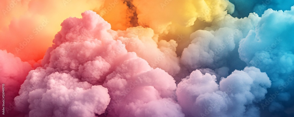Aufkleber vibrant and dreamy atmosphere created by colorful cloud abstract background