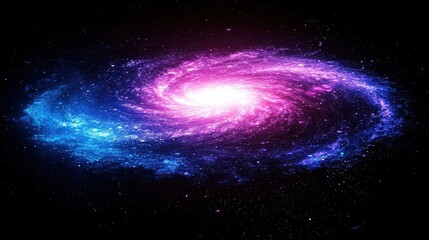 Glowing Spiral Galaxy Shape on Dark Background Radiating Cosmic Beauty