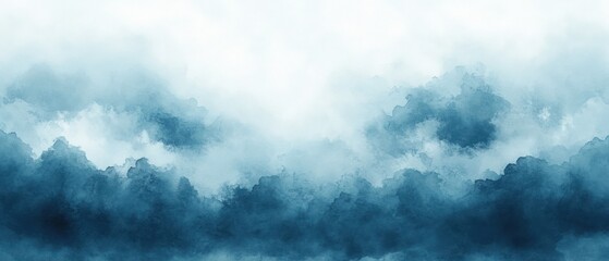 Obraz premium Ocean mist-inspired soft watercolor background with blues and whites