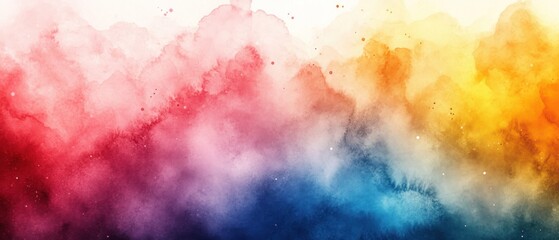 Fototapeta premium Pastel rainbow-inspired watercolor backdrop with soft curves