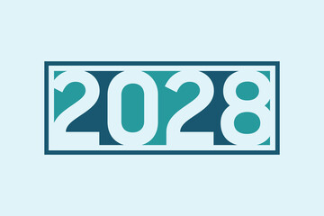 Happy New Year 2028 Design Template On Negative Space