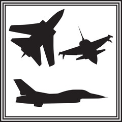 Fighter plane silhouette illustration