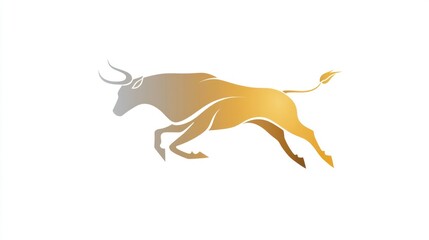 Fototapeta premium Abstract bull running, graphic design, art