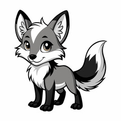  Cartoon wolf Character vector Illustration