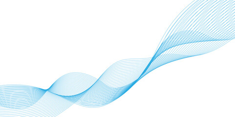 Abstract background with soft sky blue wavy lines, Abstract geometric curved wave line vector background with blue wavy lines, Flowing Blue Wave Ribbon Effect with soft gradient blue color.