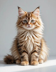 Obraz premium Baby Maine Coon Kitten with Fluffy Ears and Large Paws
