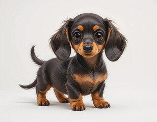 Baby Dachshund Puppy with Long Ears and Short Legs