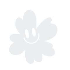 WHITE SMILE FLOWER ICON ELEMENT