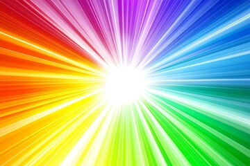 Obraz premium Vibrant Rainbow Burst Background Design Abstract Colorful Rays Graphic