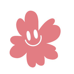 PINK SMILE FLOWER ICON ELEMENT