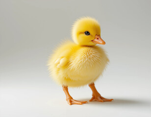 Fototapeta premium Baby Chick Standing with Soft Yellow Fluff 