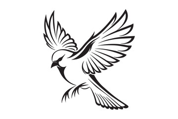 Fototapeta premium Stylized Flying Bird Vector Illustration on white background