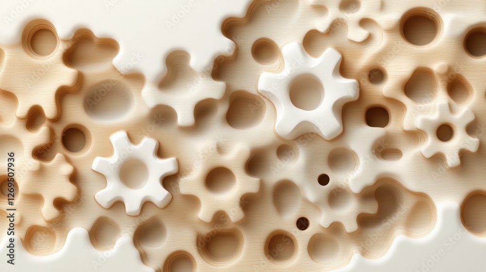 Poster wooden wall panel with various circular designs and intricate patterns in distinct forms