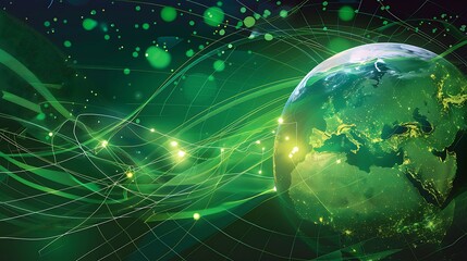 Obraz premium Glowing World Radiating Network Connections in Digital Global Sphere