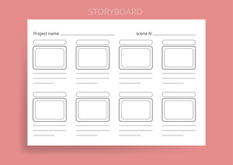 Storyboard Sheet Storytelling Isolated Vector Background