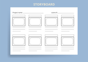 Storyboard Sheet Isolated Vector Background