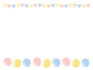 風船　ガーランド　フレーム　イラスト © ayano
