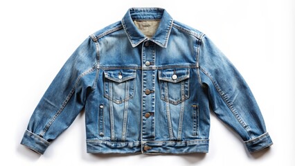 Denim Jacket, Isolated on White Background