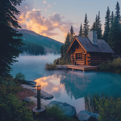 Fototapeta premium house on lake