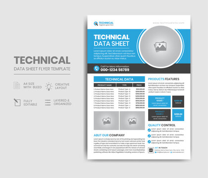 Technical Data Sheet Flyer Template Design