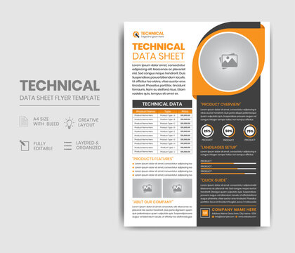 Technical Data Sheet Flyer Template Design
