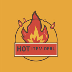 label icon hot item deal price logo design