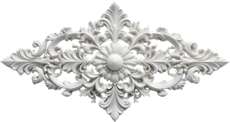 Elegant White Rococo Style Ornate Floral Wall Decor Panel