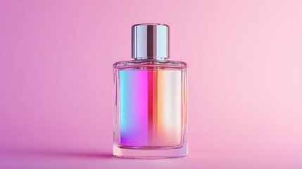 Sleek Metallic Perfume Bottle with Gradient Color Design