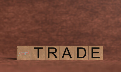 Obraz premium Trade chart strategy cube block block wooden import export business financial investment success trade growth money profit global technology trade stock logistic chart exchange strategy import export 