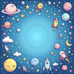 Adorable space illustration