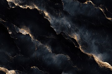 Seamless South Onyx stunning abstract marble texture featuring deep black and gray tones with golden veining. The intricate patterns create a luxurious and elegant appearance.