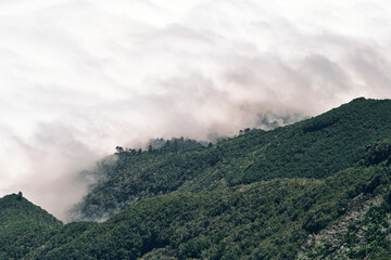 Pendice montuosa inghiottita dalle nubi.