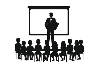 Teacher Presenting to an Audience vector illustration on white background