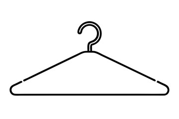 Minimalist Wooden Hanger Icon - Thin Line Style Vector Design