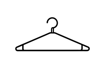 Minimalist Wooden Hanger Icon - Thin Line Style Vector Design