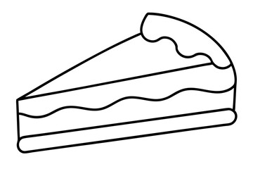 Minimal Outline of a Cake Slice for Bakery Market - SVG