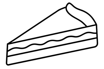 Minimal Outline of a Cake Slice for Bakery Market - SVG