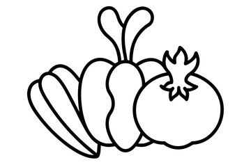 "Modern Line Art of Fresh Vegetables - SVG for Healthy Living"