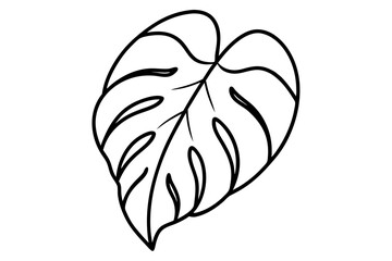 Monstera-leaf-line-art-illustration-modern-botanical-svg