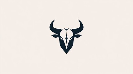 Obraz premium Stylized geometric bull logo. White background. Corporate branding concept. Marketing symbol