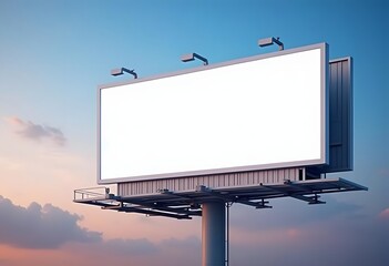 Empty highway billboard with blank background
